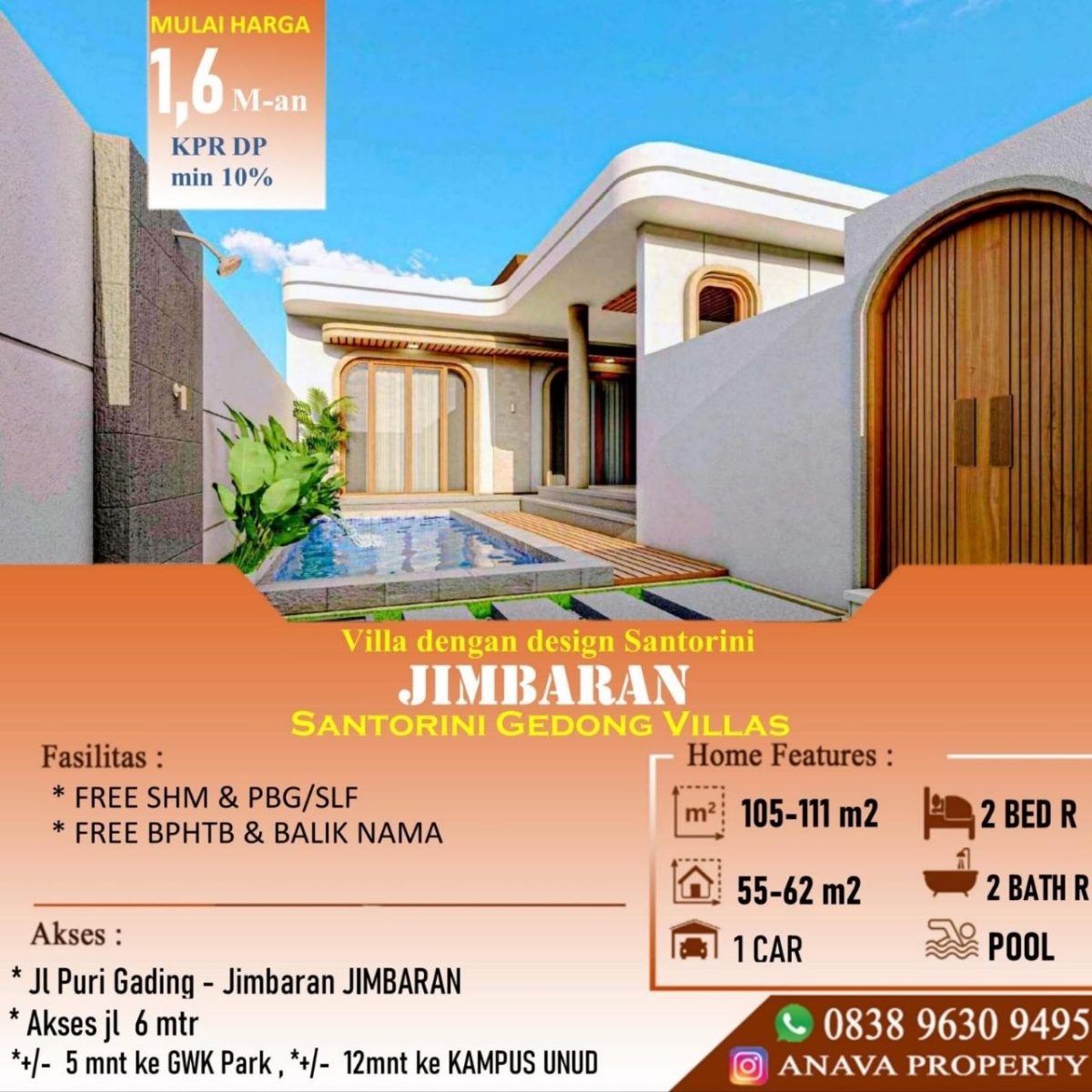 Santorini Gedong Villas di Jimbaran (foto sementara)